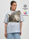 Женская футболка оверсайз / Спящий Волк