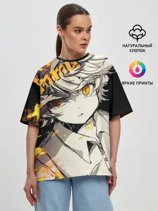 Женская футболка оверсайз / Обещанный неверленд Emma