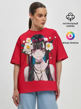 Женская футболка оверсайз / Тяночка