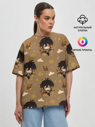 Женская футболка оверсайз / Чиби Чжун Ли