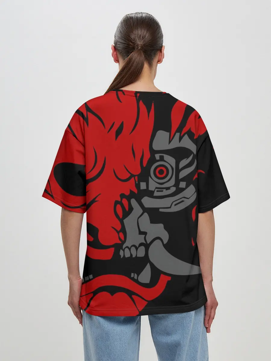 Женская футболка оверсайз / CyberPunk 2077 | SAMURAI KEANU