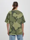 Женская футболка оверсайз / вязаный принт милитари