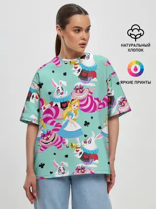 Женская футболка оверсайз / Alice in Wonderland