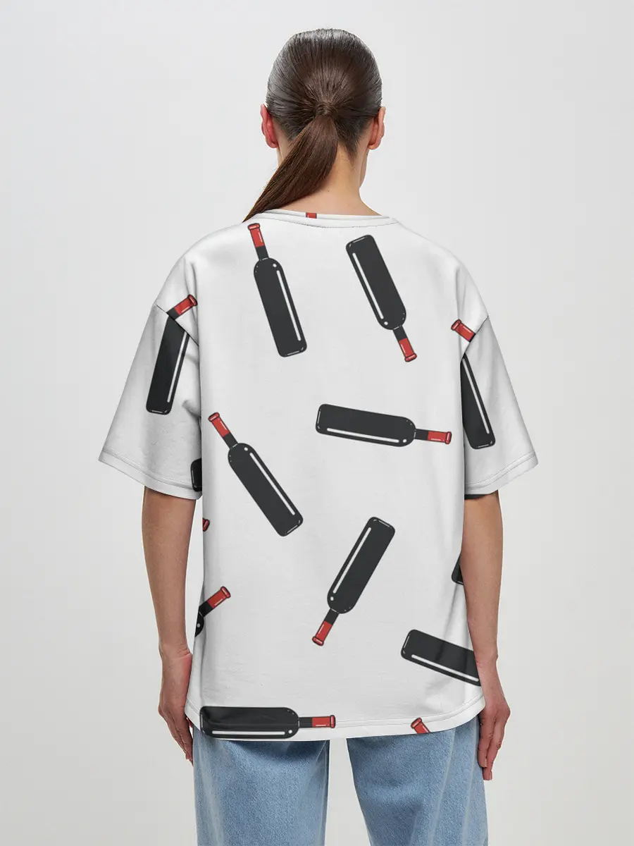 Женская футболка оверсайз / винишко