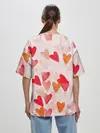 Женская футболка оверсайз / Ванильные сердечки
