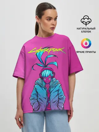 Женская футболка оверсайз / Cyberpunk 2077