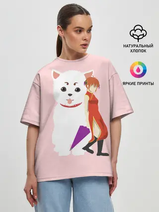 Женская футболка оверсайз / Кот Гинтама