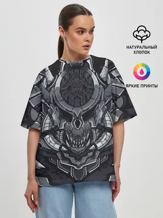 Женская футболка оверсайз / Механический робот