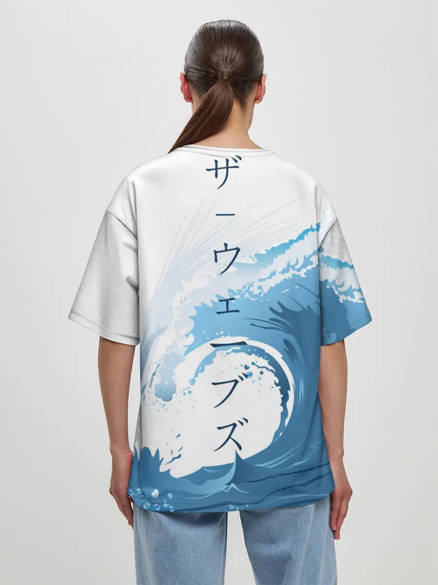 Женская футболка оверсайз / WAVE | ВОЛНЫ