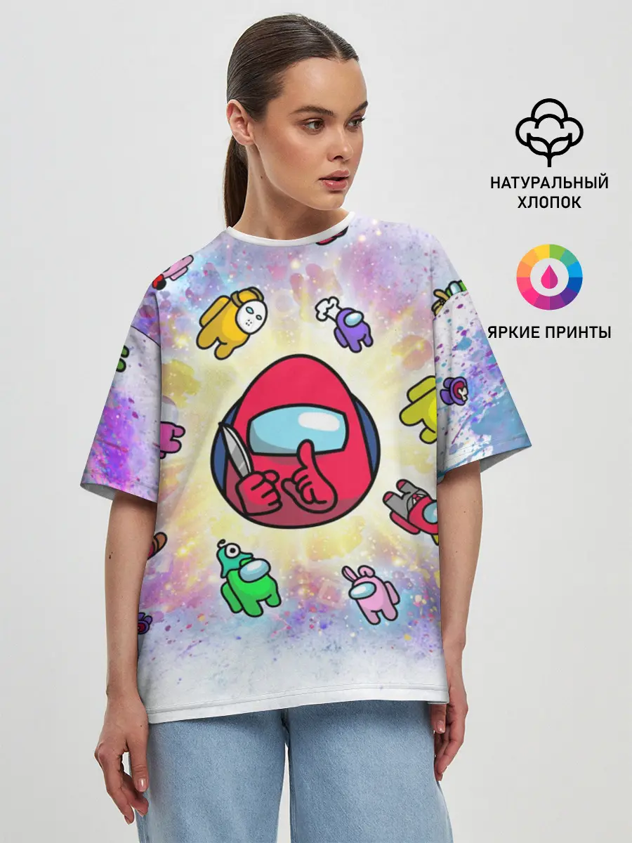 Женская футболка оверсайз / Among us space