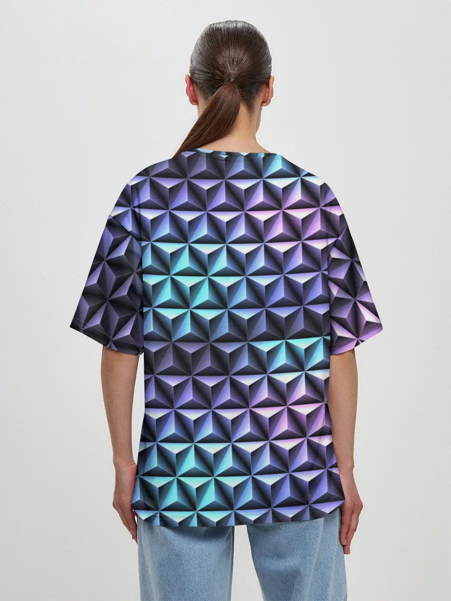 Женская футболка оверсайз / НЕОНОВАЯ СТАЛЬ