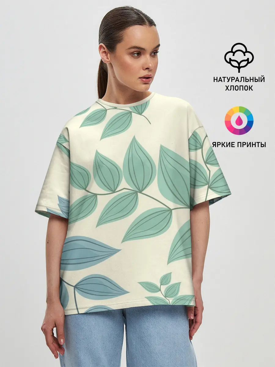 Женская футболка оверсайз / Цветы