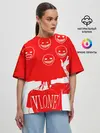 Женская футболка оверсайз / многоголовый v love