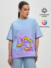 Женская футболка оверсайз / ноты краски музыканту