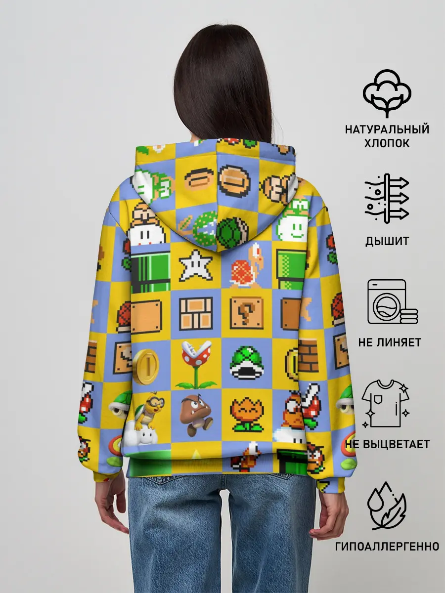 Женское худи / Super Mario Pop art