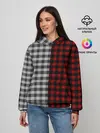 Женское худи / Красно белая рубашка в клетку