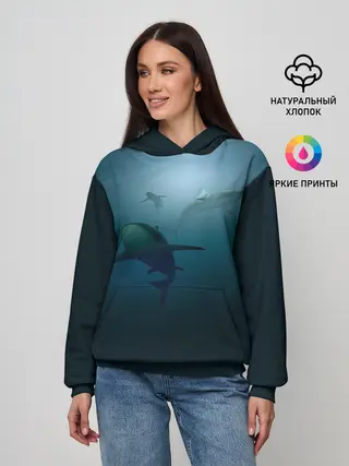 Женское худи / Акулы