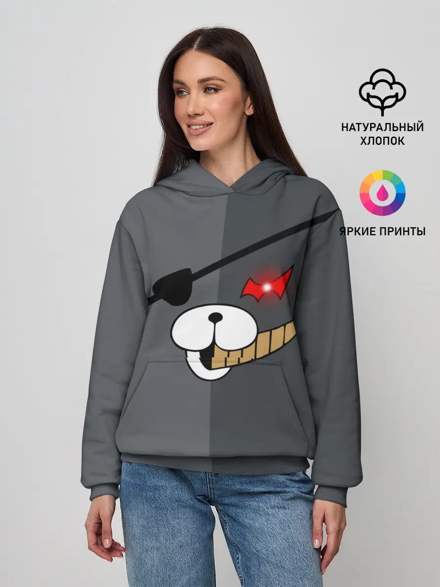 Женское худи / KUROKUMA на сером