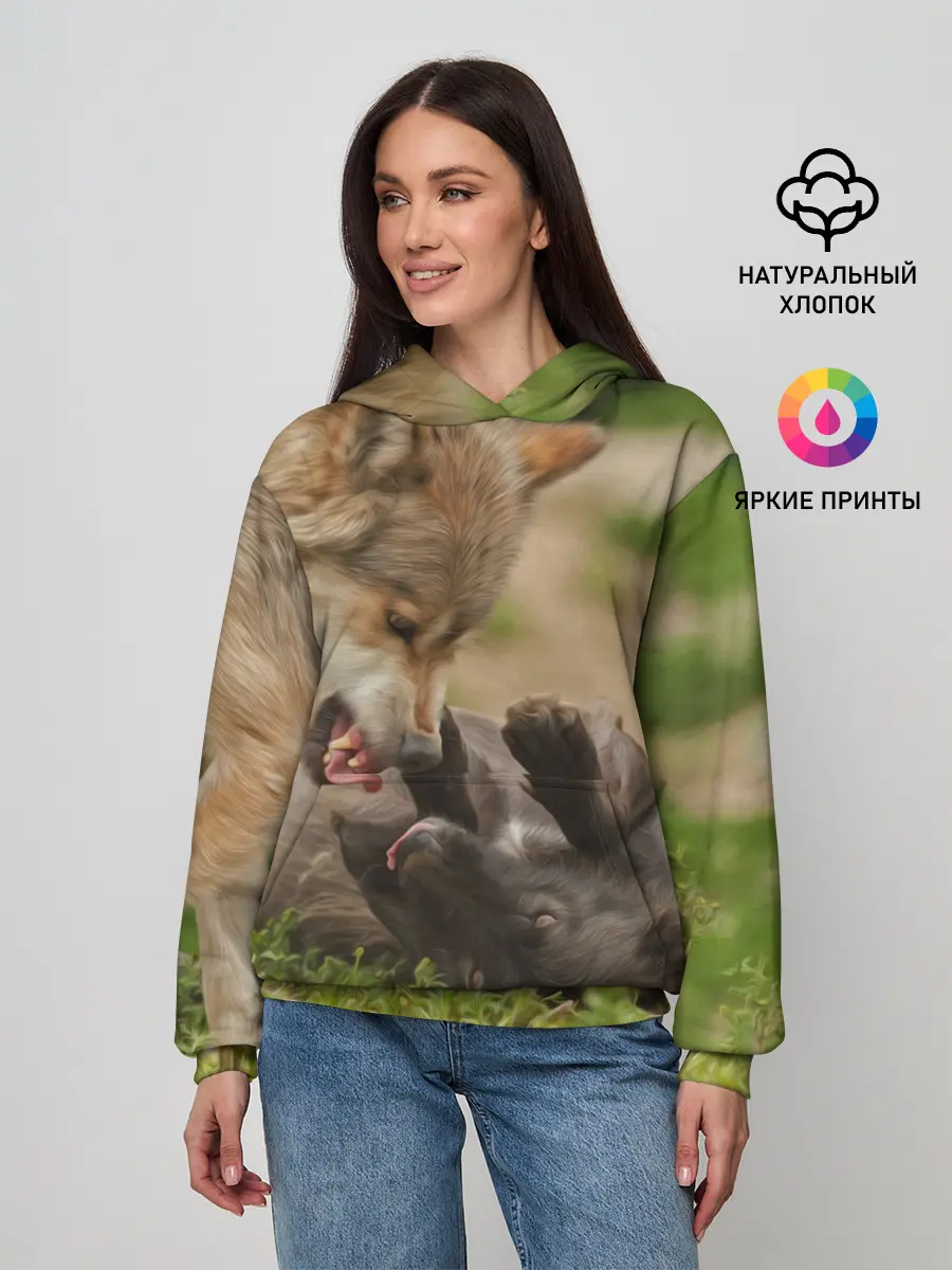 Женское худи / Волки