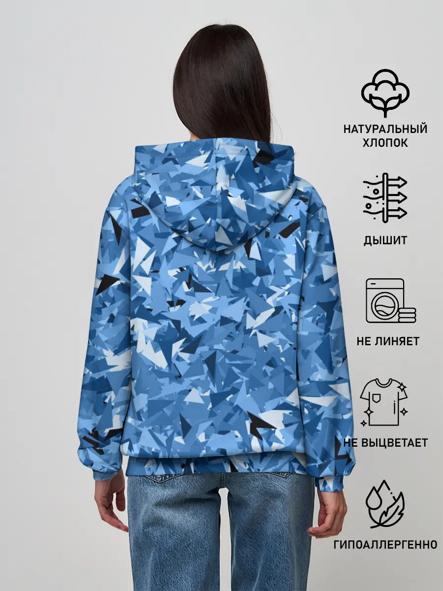 Женское худи / Сине-бело-голубой лев