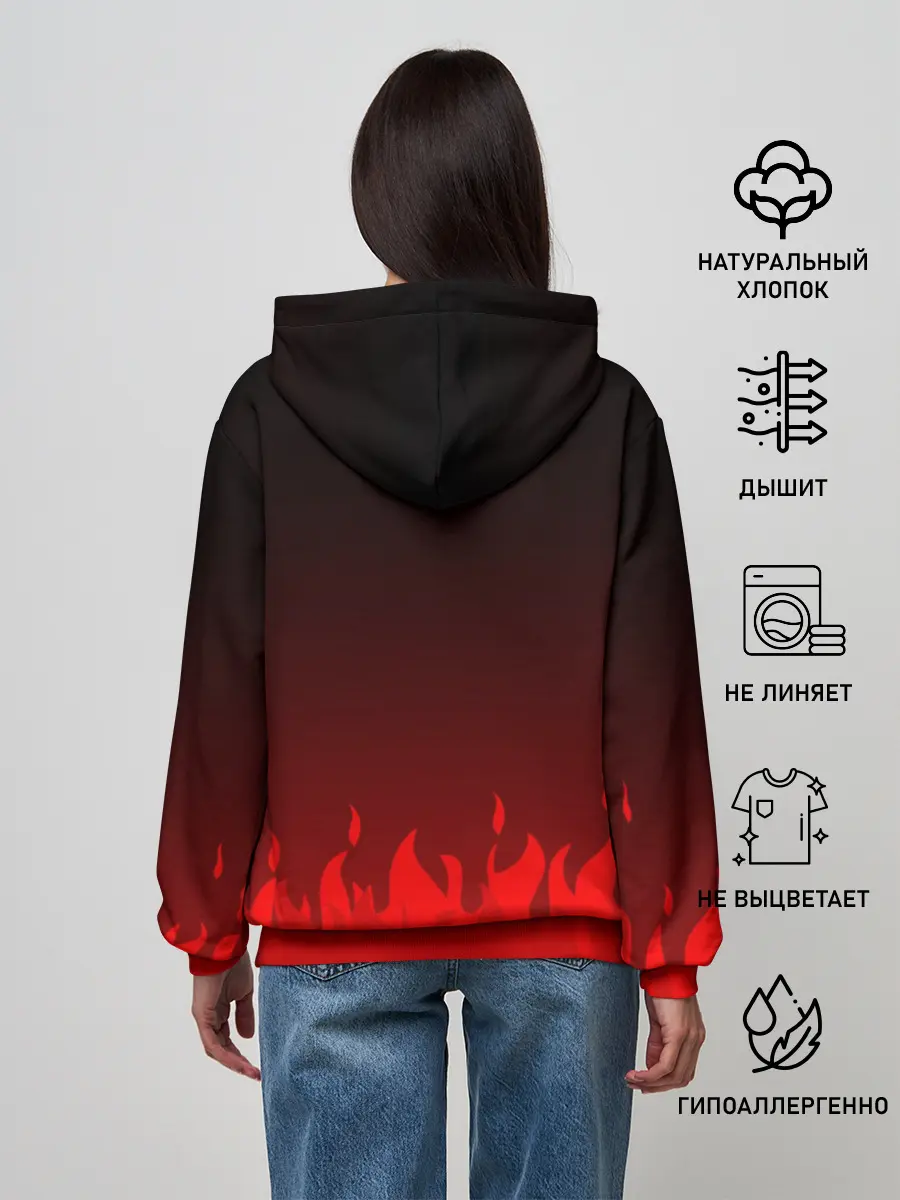 Женское худи / Kumamon горит