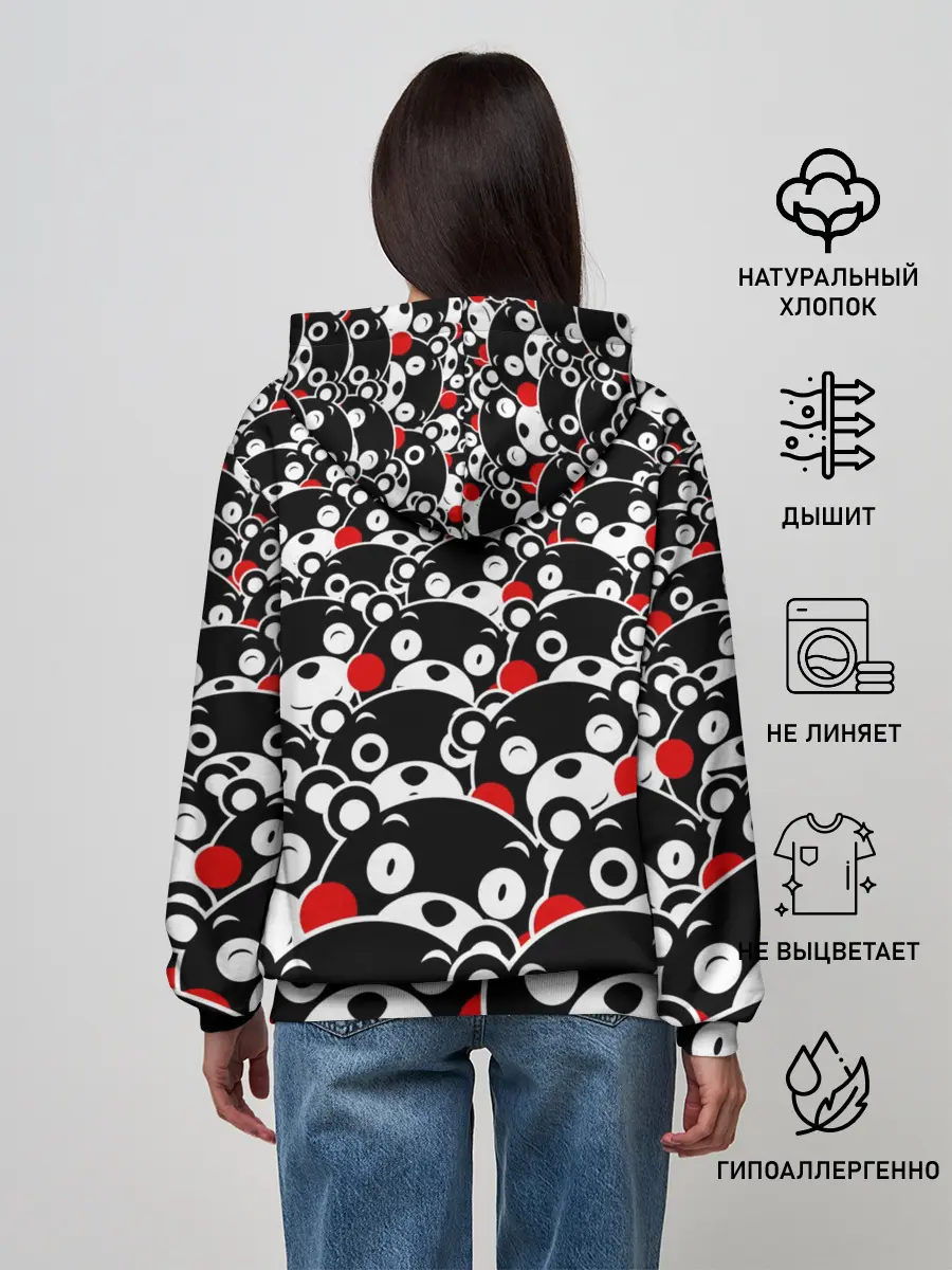 Женское худи / Узор кумамонов