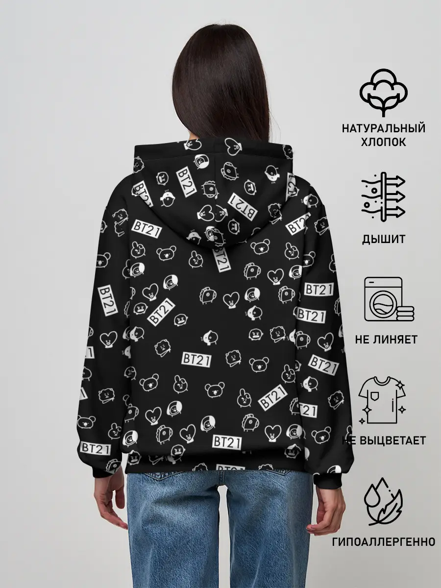Женское худи / BTS BT21 STICKERS