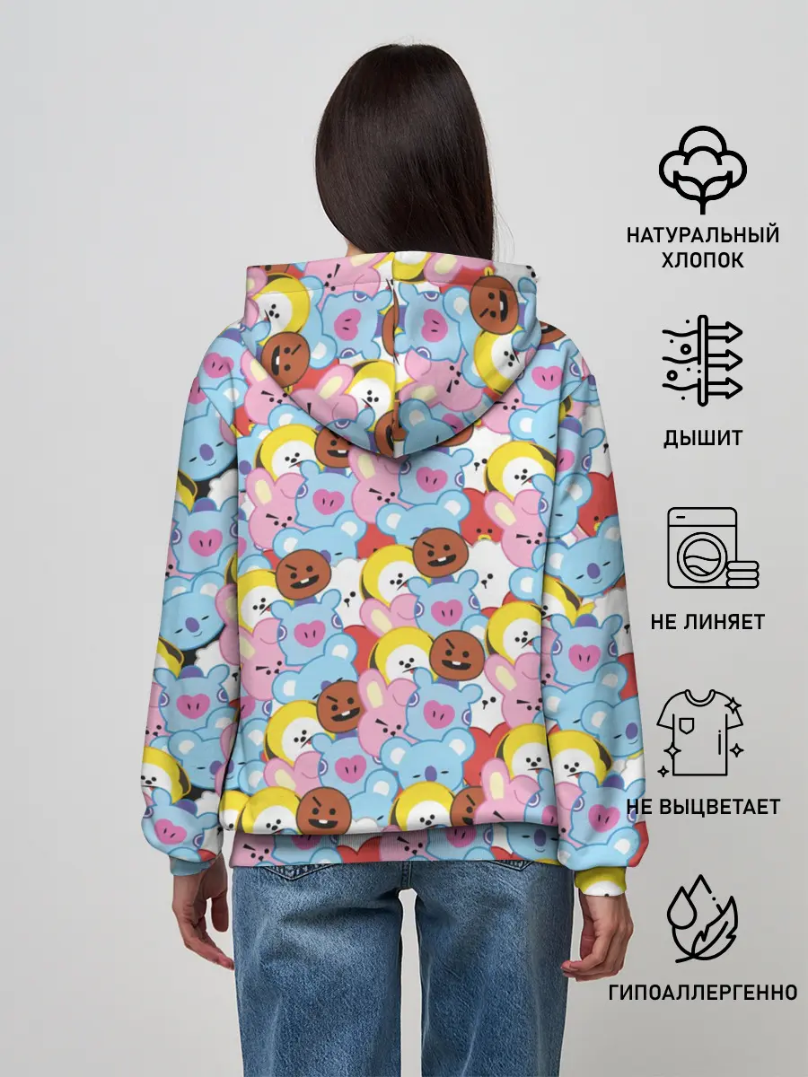 Женское худи / BTS BT21 STICKERS