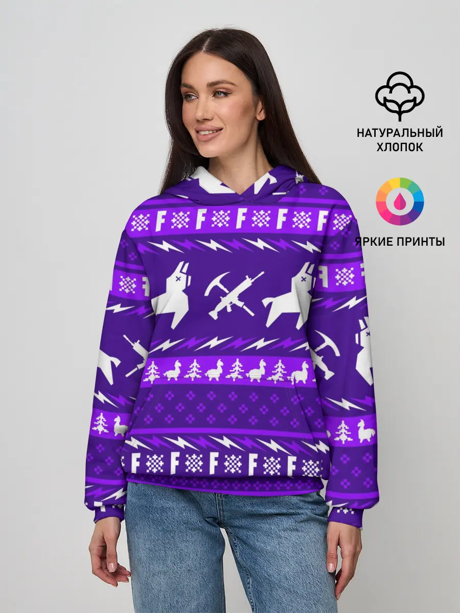 Женское худи / FORTNITE НОВОГОДНИЙ