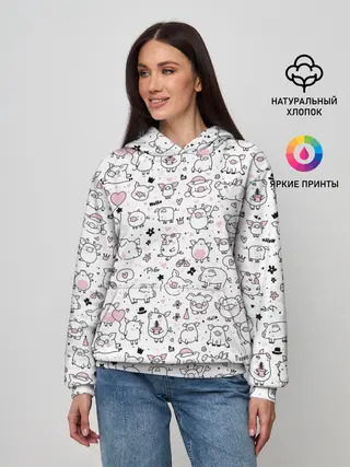 Женское худи / Новогодние поросята