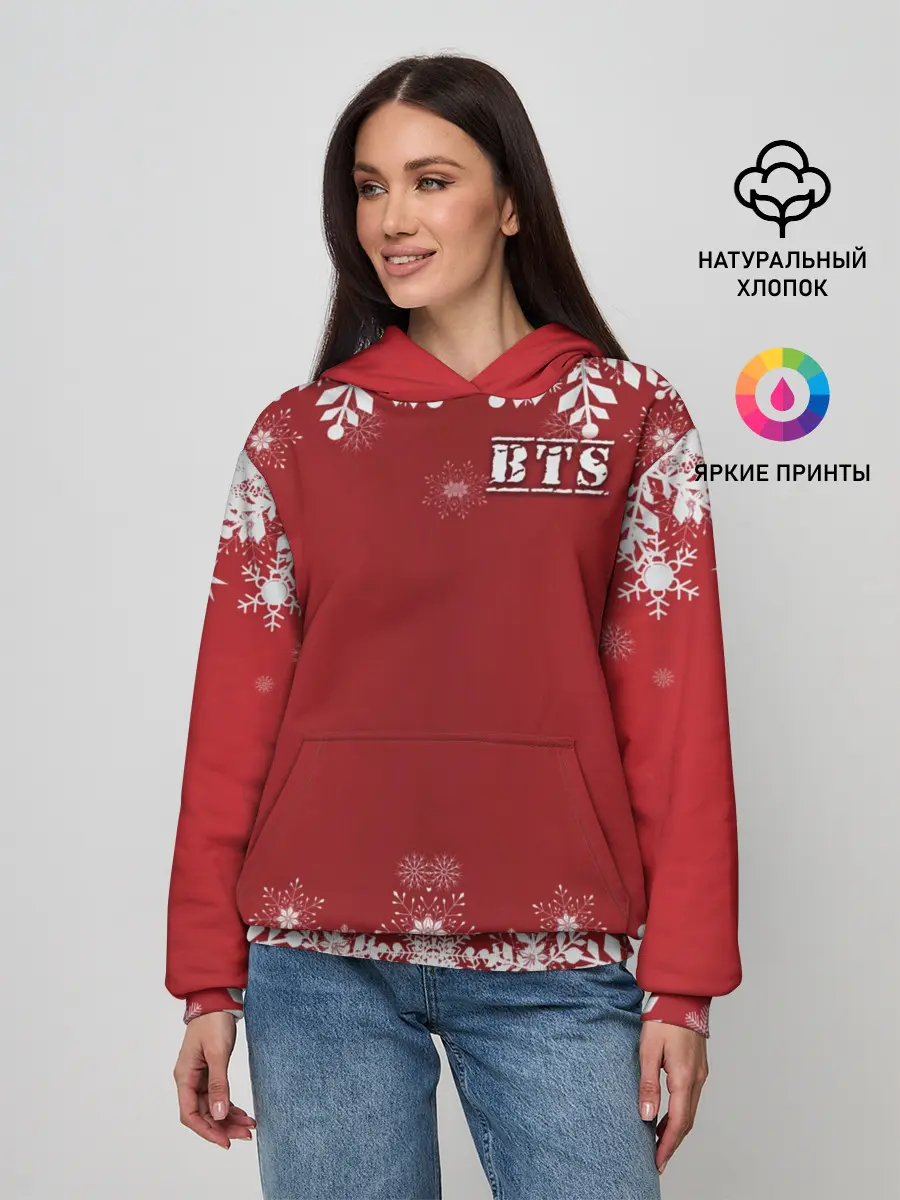 Женское худи / BTS праздничный