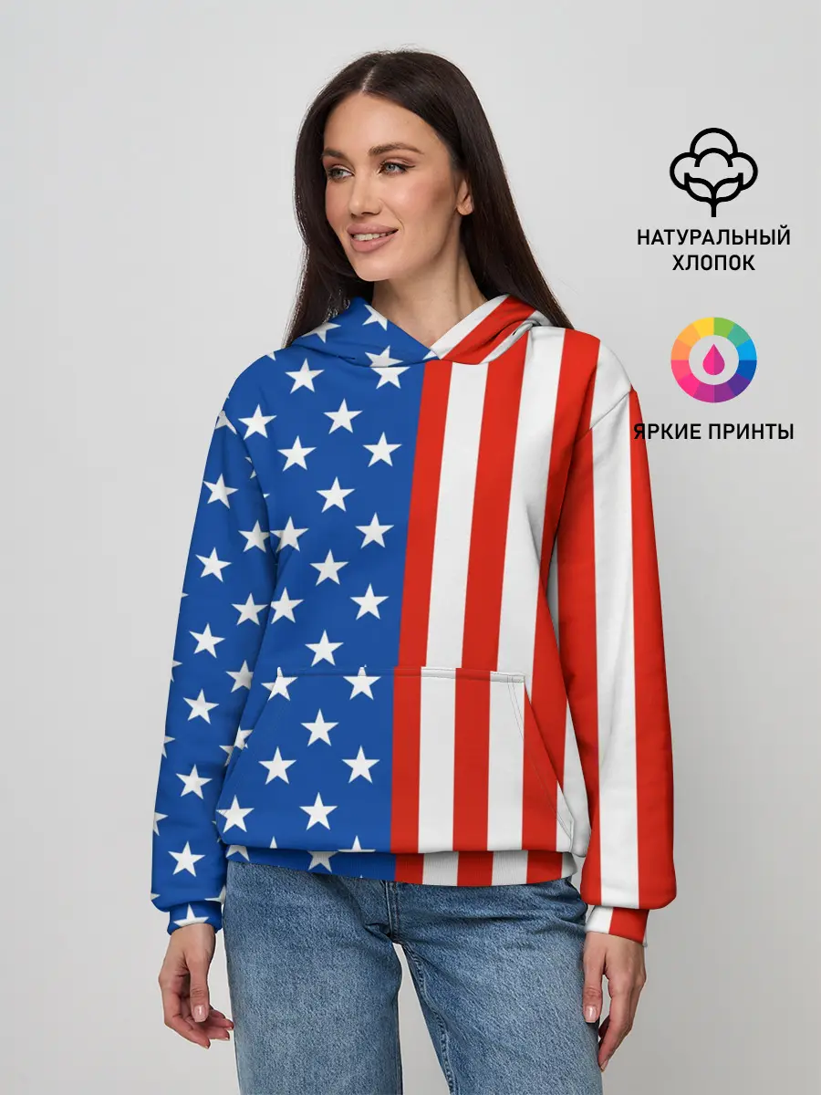 Женское худи / Американский Флаг