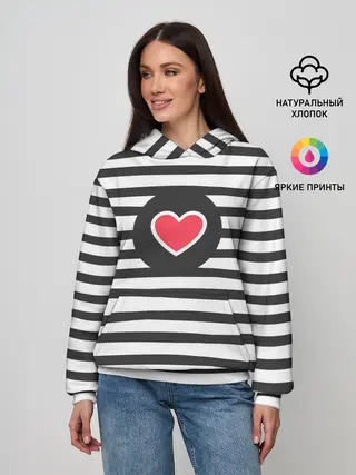 Женское худи / Сердце в полоску