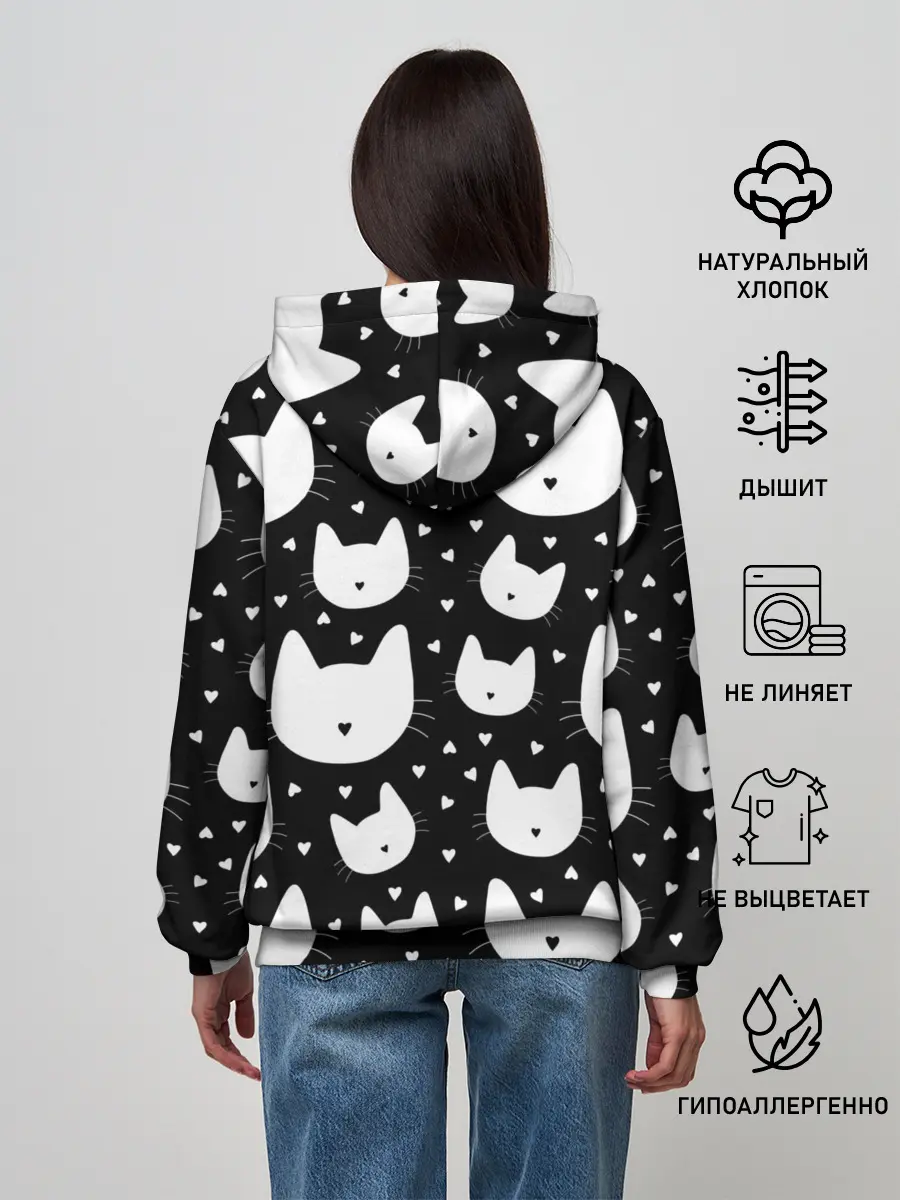 Женское худи / Love Cats Pattern