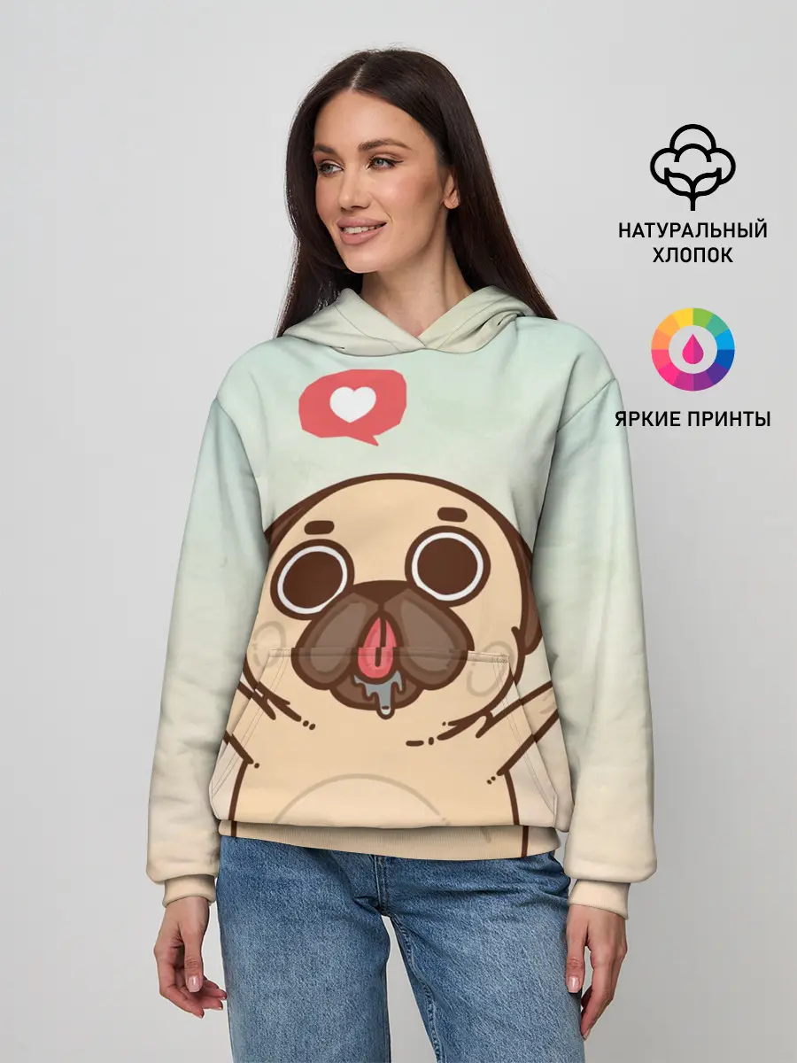 Женское худи / Puglie Pug Like