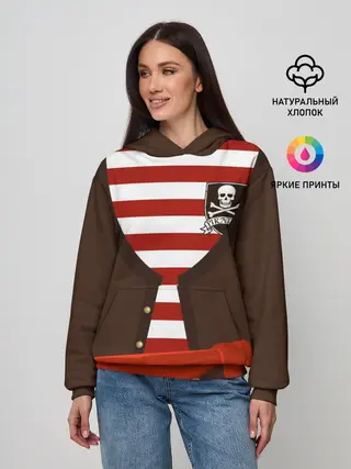 Женское худи / Костюм пирата в красную полоску