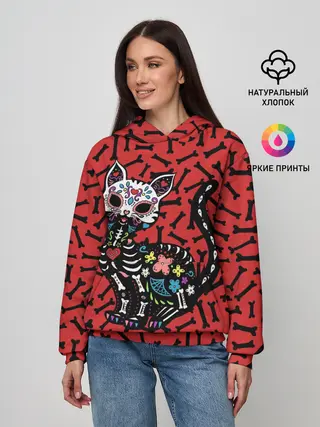 Женское худи / Мексиканская Сахарная Кошка