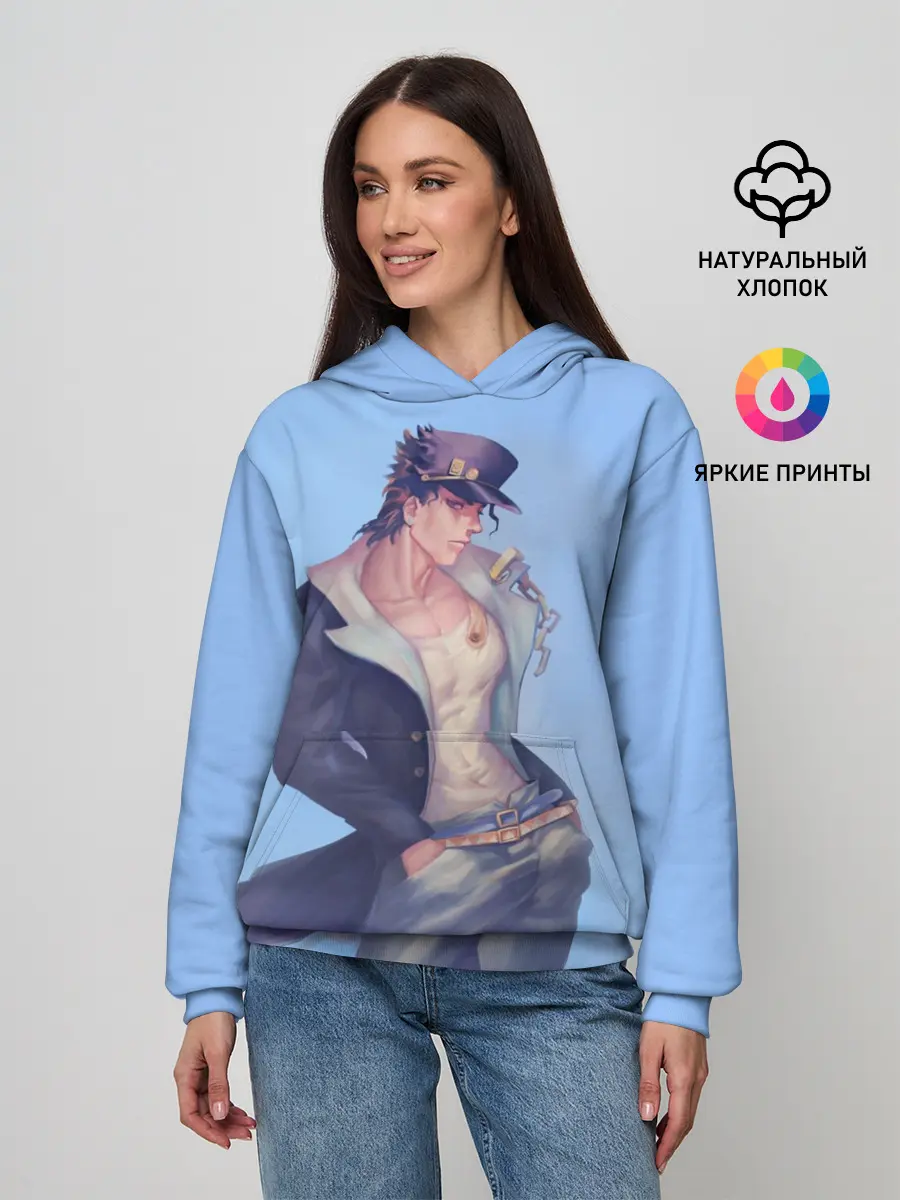 Женское худи / Joutarou Kuujou на синем