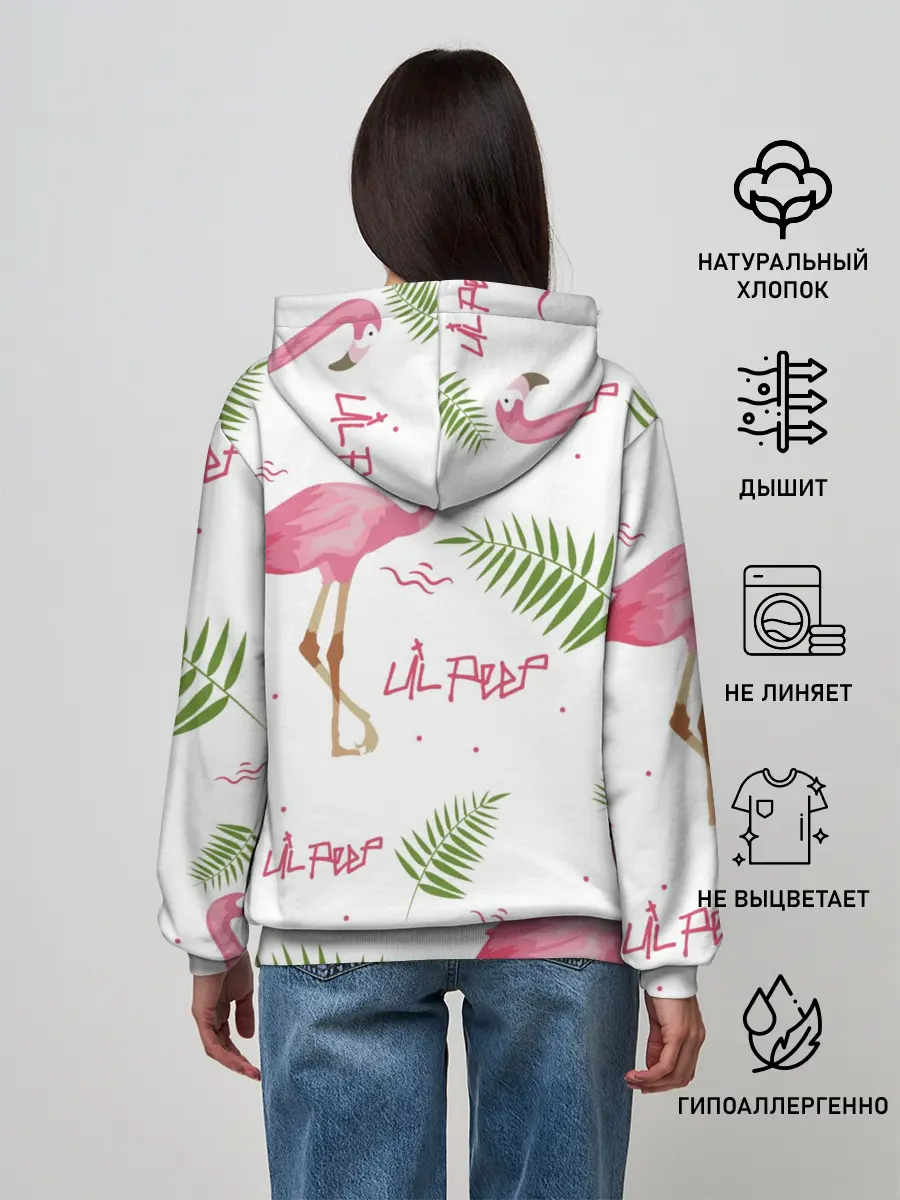 Женское худи / Lil Peep pink flamingo