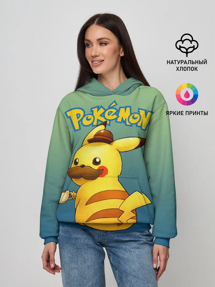 Женское худи / Детектив Пикачу покемон