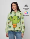 Женское худи / Веселый кактус