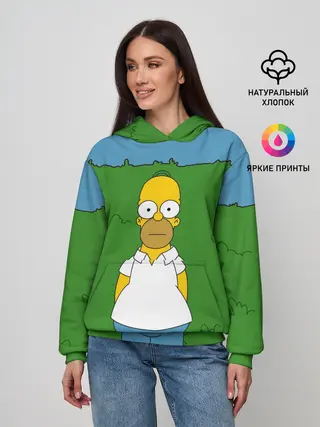 Женское худи / Гомер Симпсон в кустах
