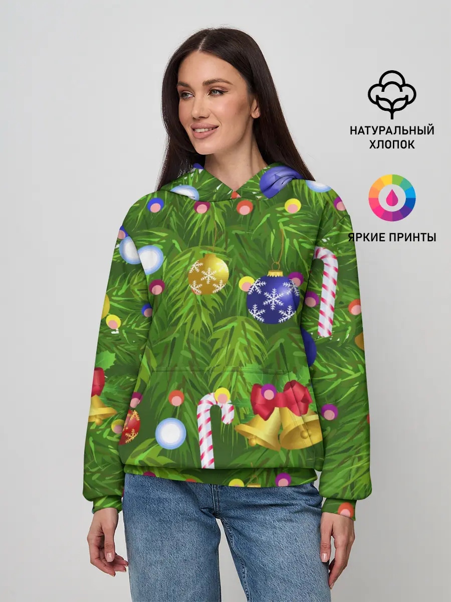Женское худи / Ёлка новогодняя