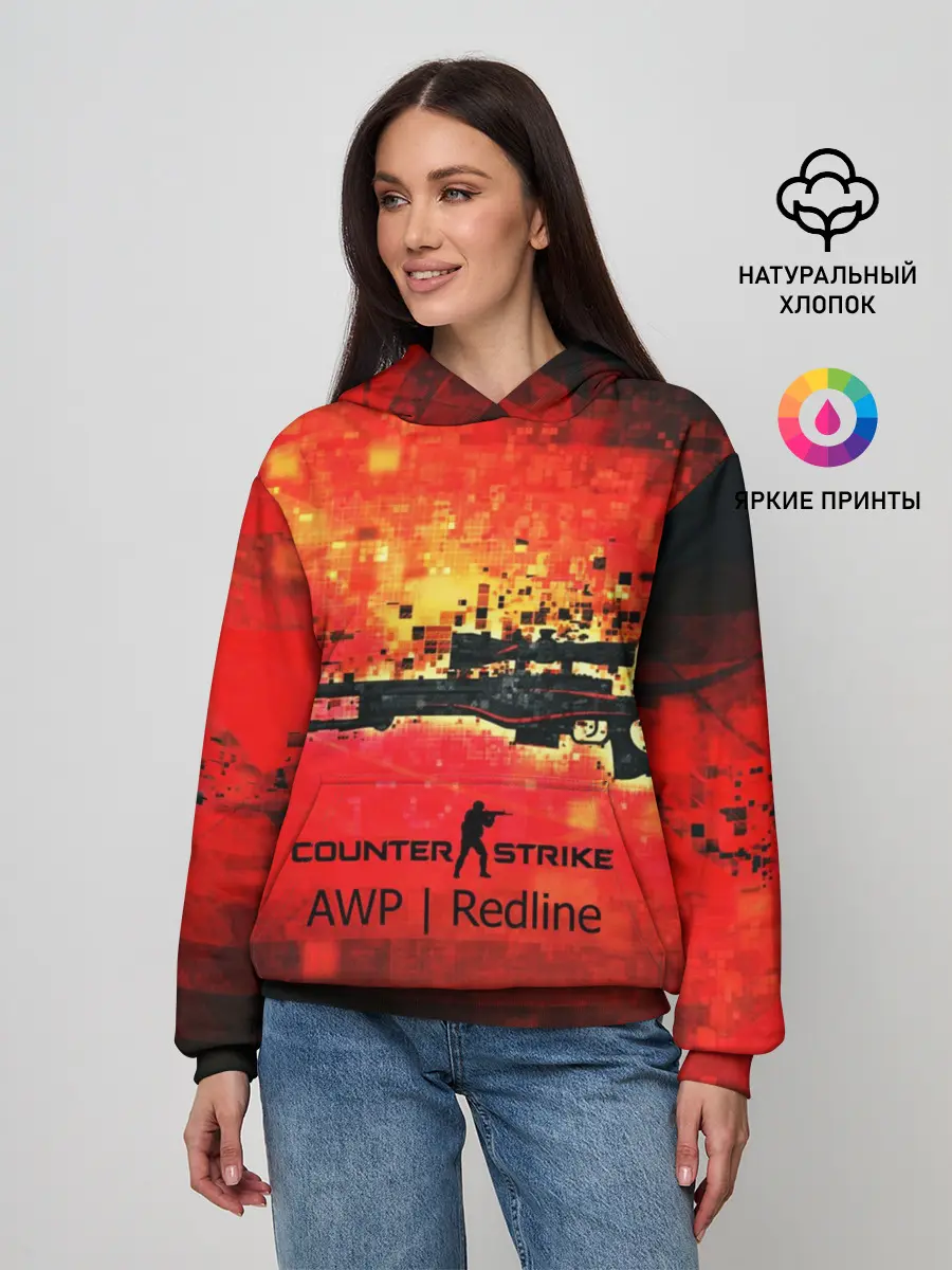 Женское худи / cs go:AWP:Red Line