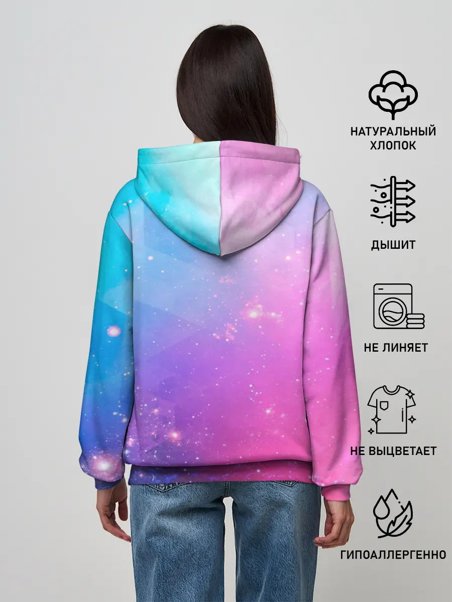 Женское худи / Абстракция Блеск Градиент