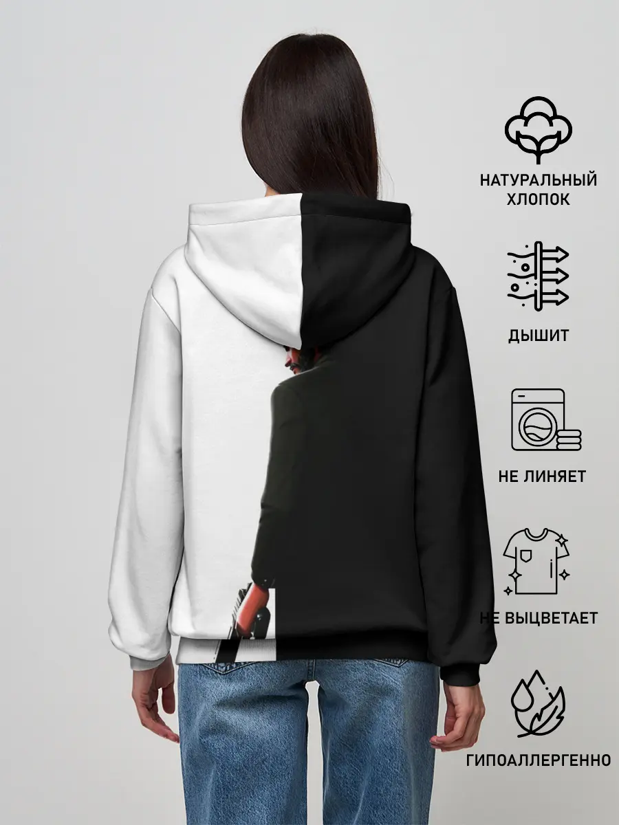 Женское худи / The Reaper Half Black Fortnite