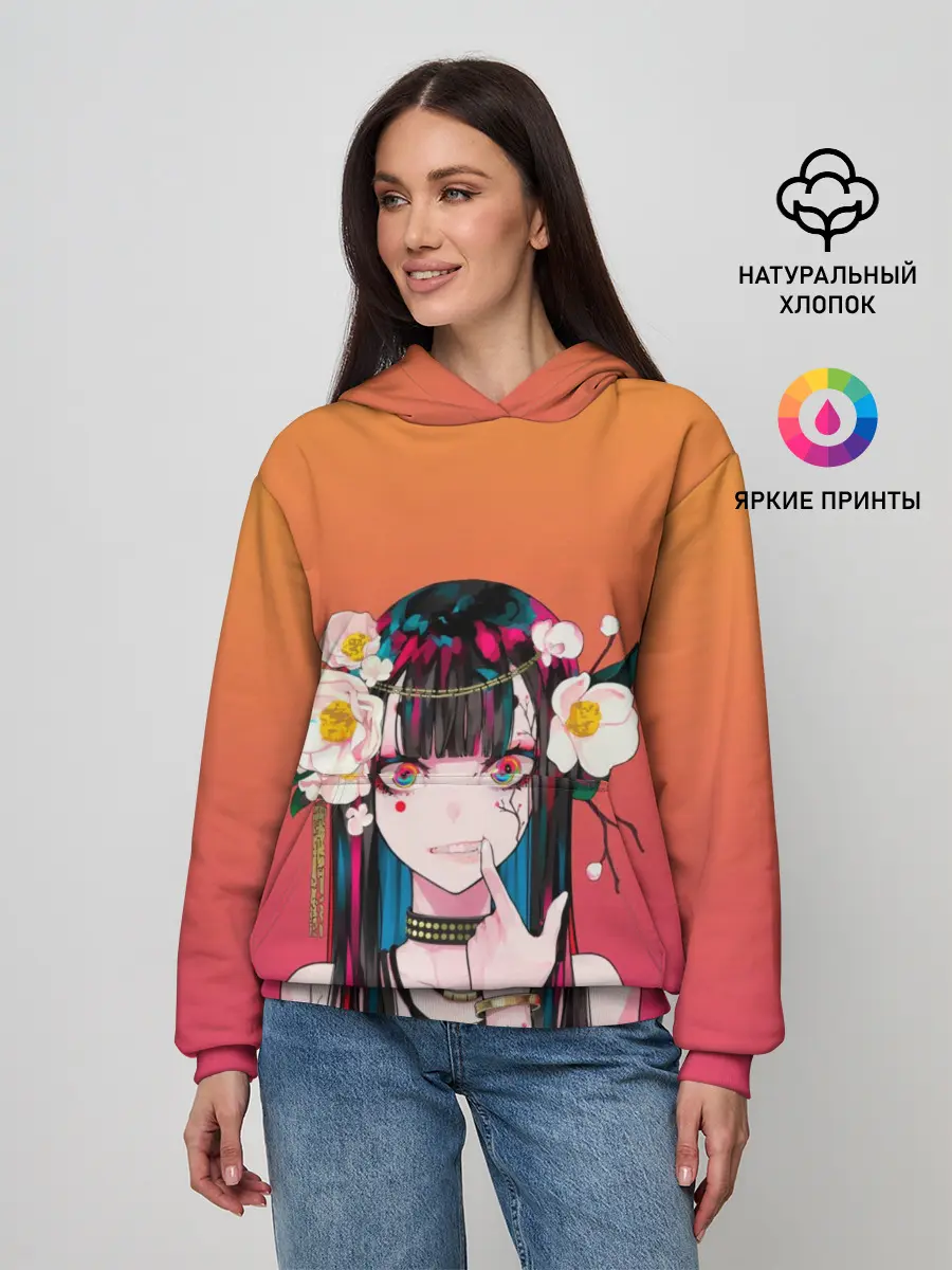 Женское худи / Девушка - сакура