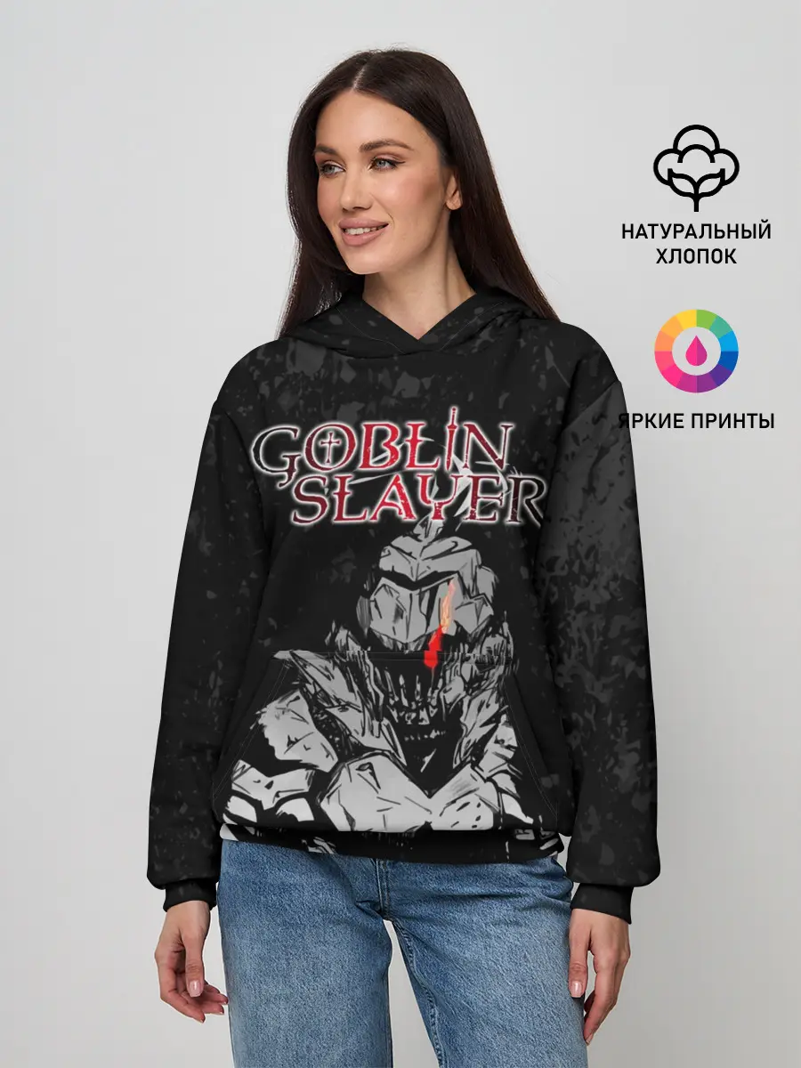 Женское худи / Goblin Slayer black background