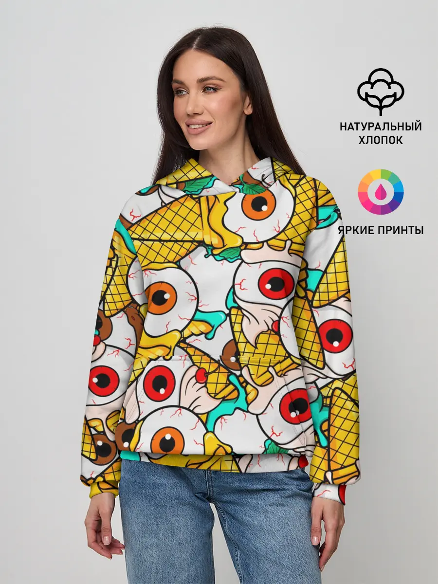 Женское худи / Морожки с глазами