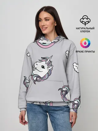 Женское худи / Радужный единорог